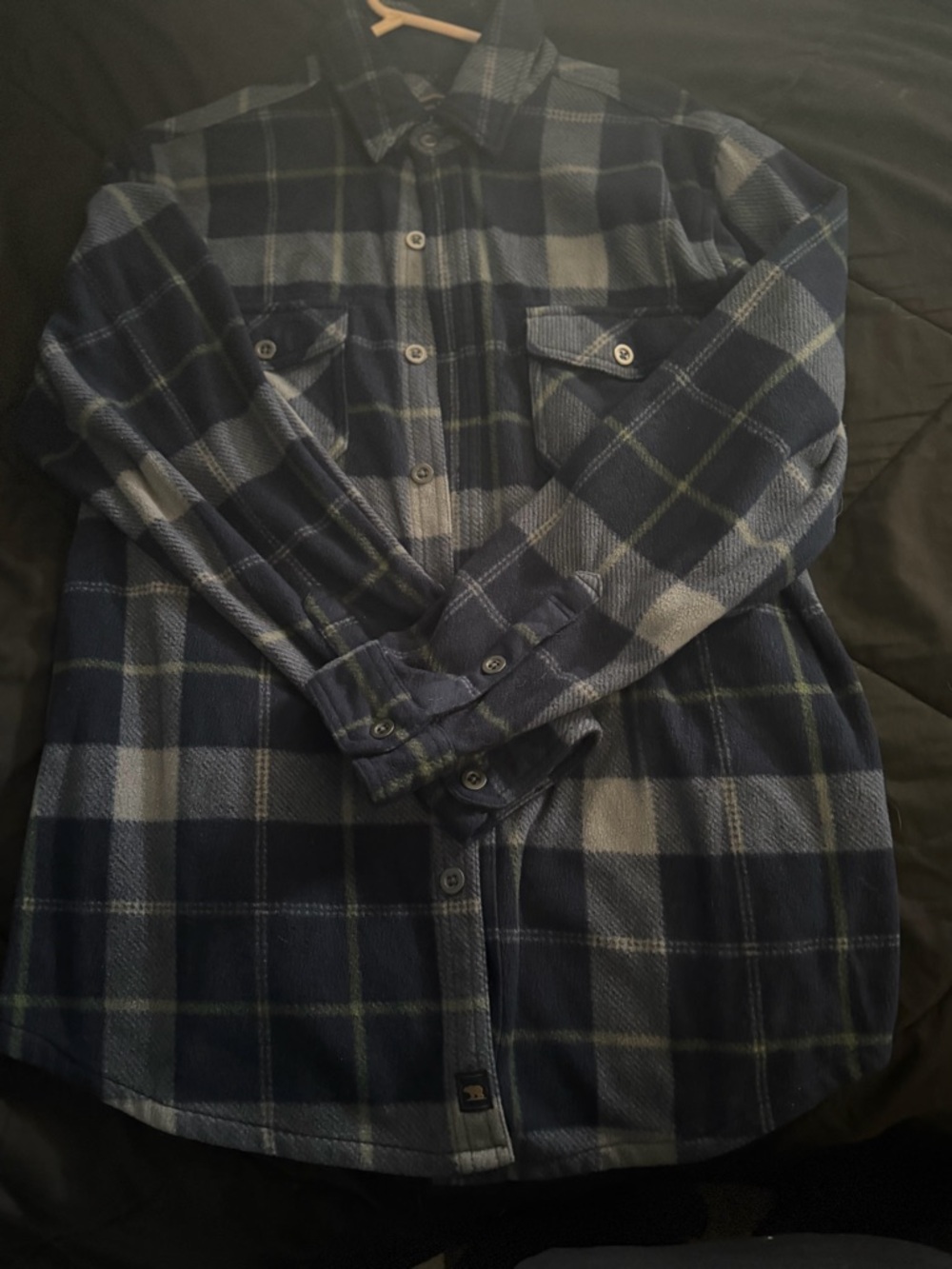 Men's Blue Plaid Button-Up Shirt
